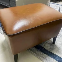 Luxury Small Leather Stool Shoes Entrance Coffee Table Wooden Chair Waiting Floor Portable Meuble Salon Living Room Furniture