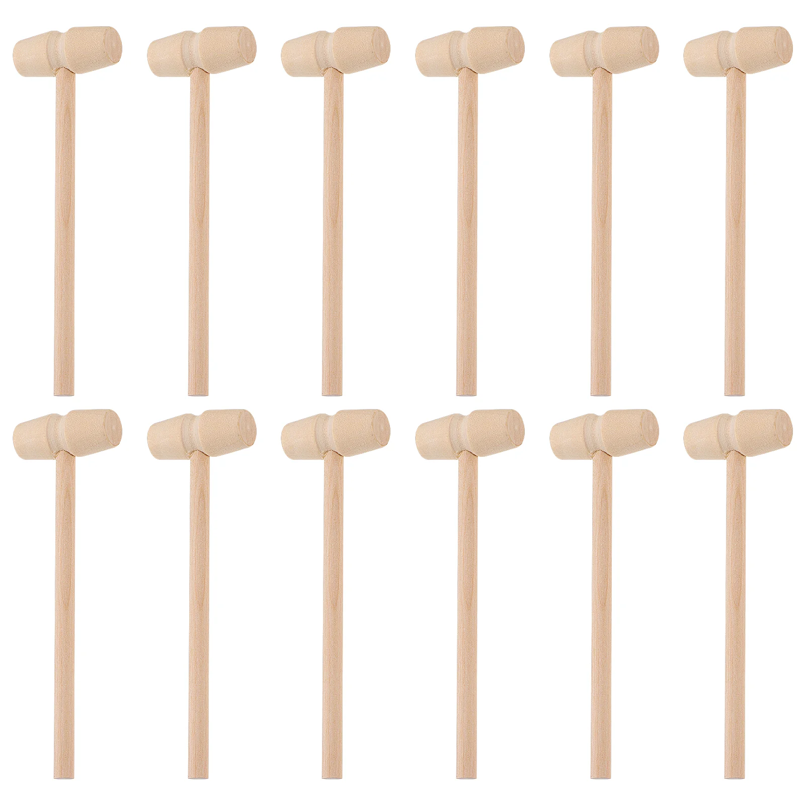 

24pcs Wooden Mallet Oval Shaped Small Mallets Educational Hitting Hammers for Babies Kids Toddlers