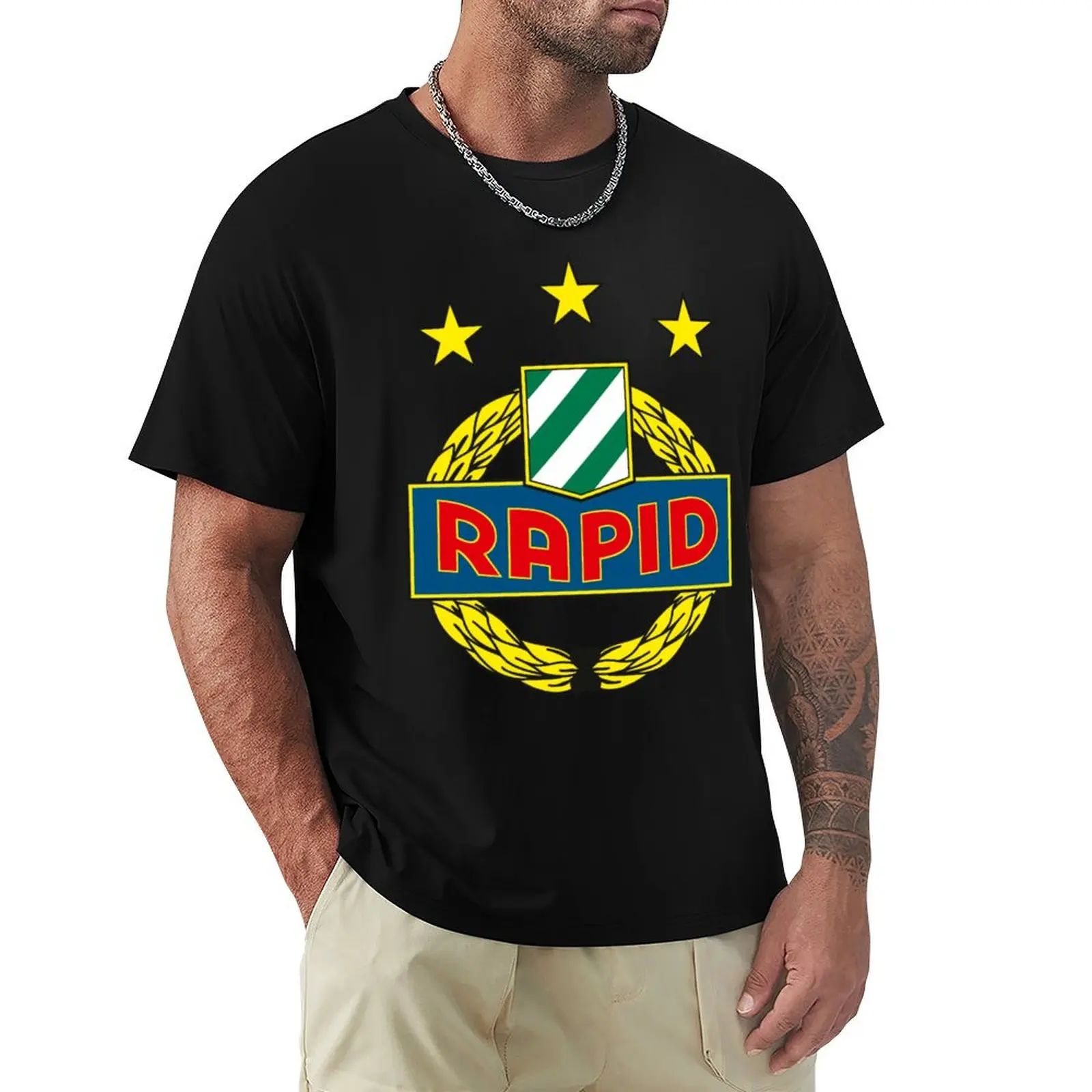 Фото Футболка RAPID WIEN FOOTBALL CLUB, таможенный дизайн, ваша собственная графика, аниме-фигурки, мужская одежда №1