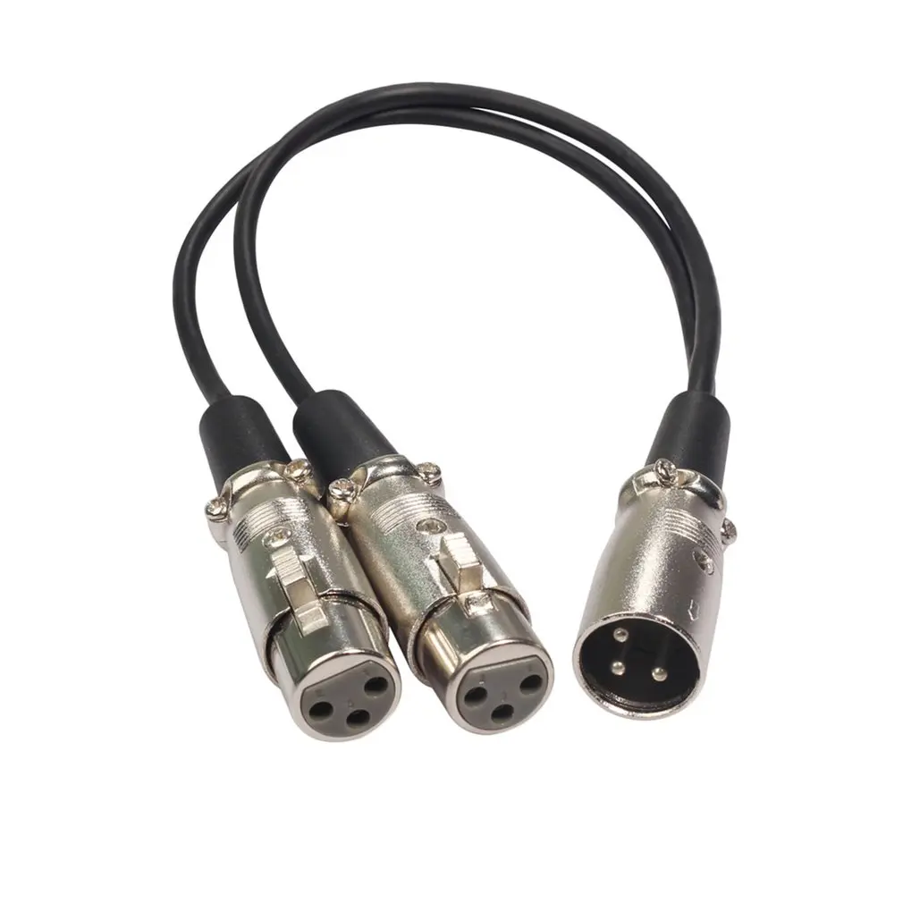 

XLR 1 Male To 2 Female Audio Extension Cable 3 Pin Microphone Y Audio Splitter Cable High Performance For Mixer
