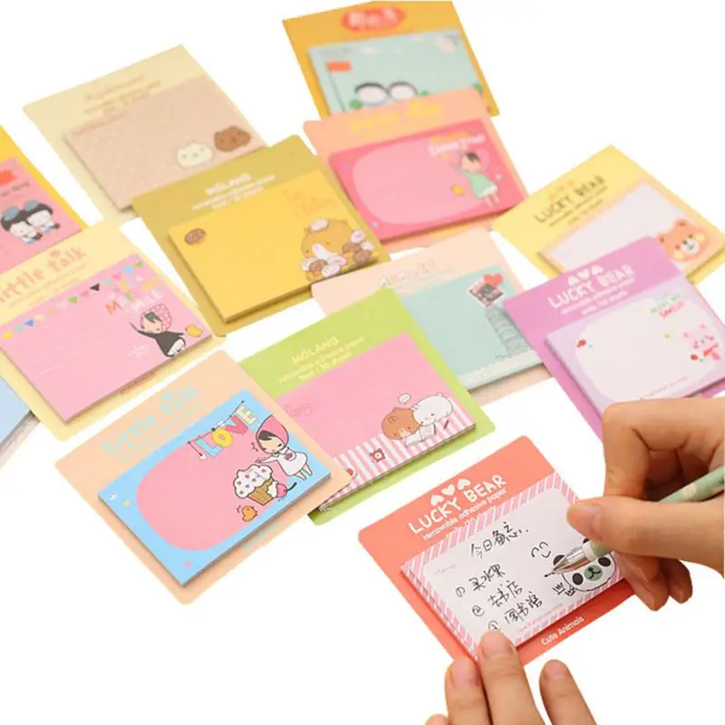 

1PC Creative Cute Sticky Notes Self-Adhesive Memo Pad School Supplies Material Notepad Office Supply Bookmark Escolar