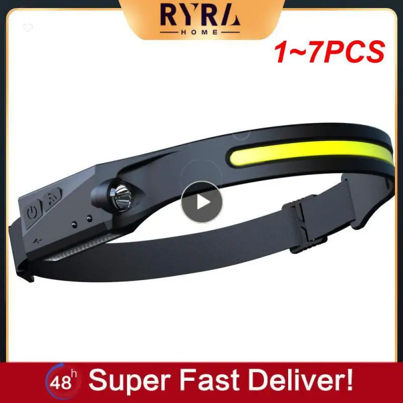 

Головной фонарь с 1-7 датчиками, монолитный блок светодиодов, Головной фонарь, USB Перезаряжаемый Головной фонарь IPX4, водонепроницаемый Головной фонарь со встроенным