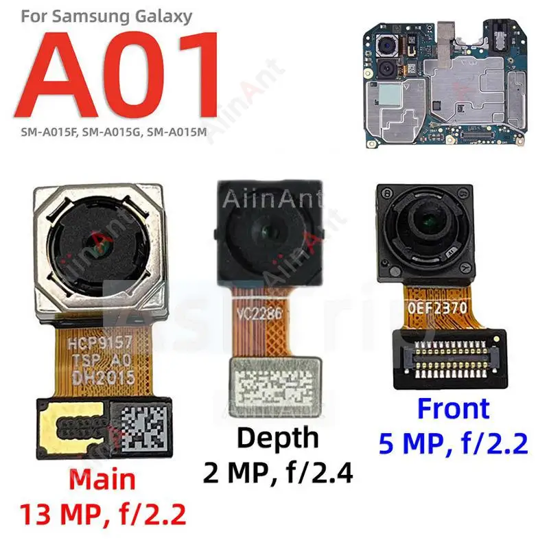 Оригинальная макро-глубина широкая основная маленькая фронтальная селфи задняя камера гибкий кабель для Samsung Galaxy A01 A02 A02s A015F A025F A022F