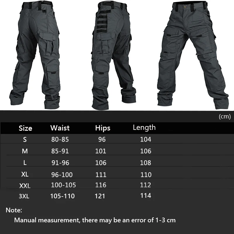 Tactical Pants Men Multi-Pocket Outdoor Cargo Pants Military Combat Trousers Men's Wear-Resistant Hiking Work Trousers Male images - 6
