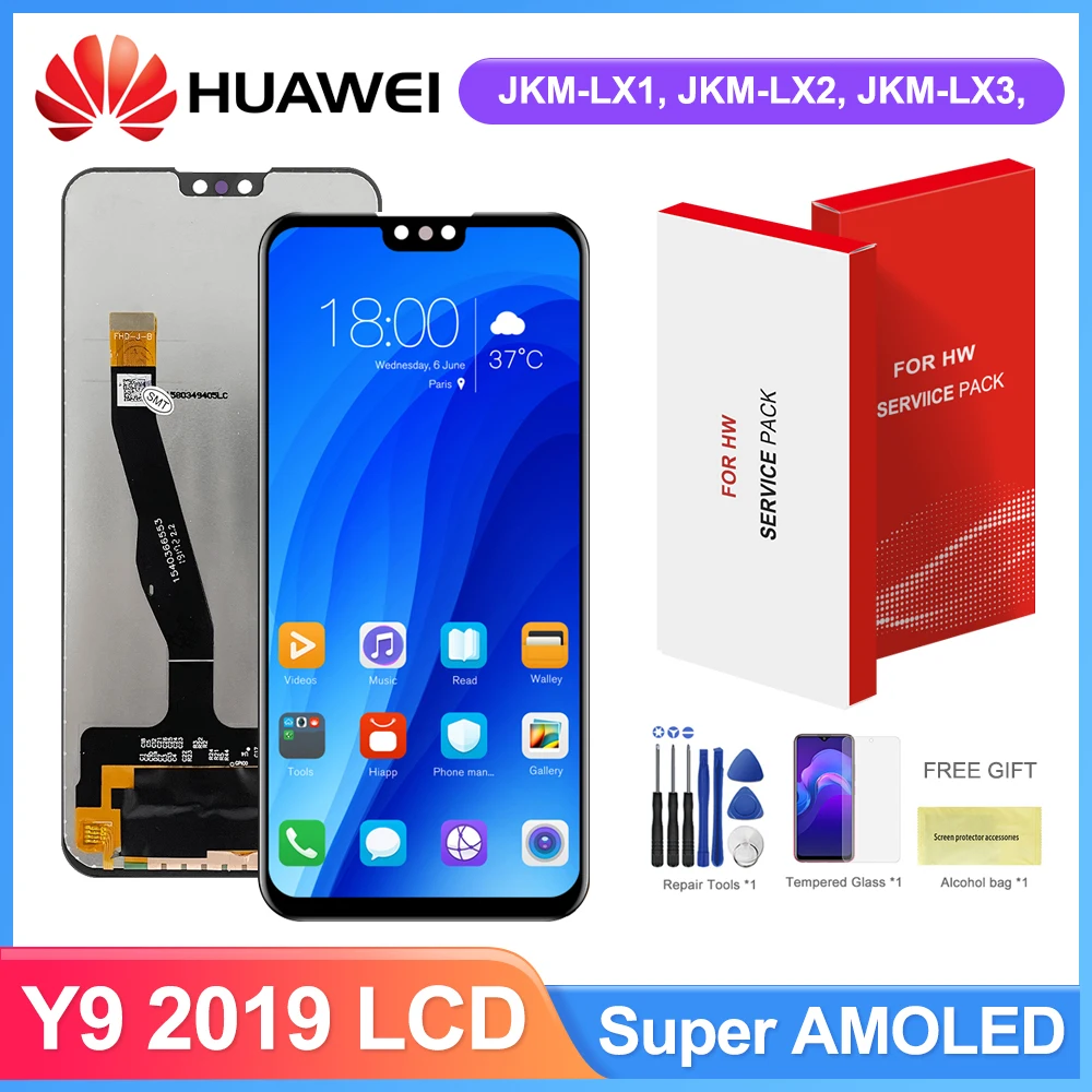 

6,5 ''экран дисплея для Huawei Y9 2019 ЖК-дисплей сенсорный экран дигитайзер Замена для Huawei Y9 2019 JKM-LX1 LX2 AL00 AL00a