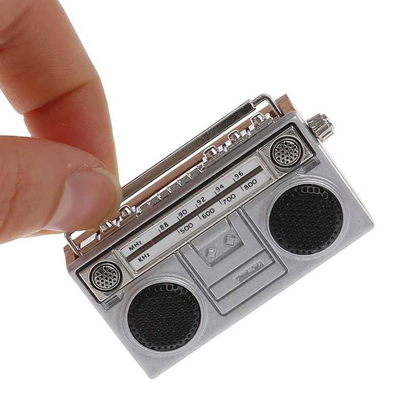 1PC 1:12 Dollhouse Miniature Furniture Mini Vintage Metal Radio Retro Model Toys Pretend Play Doll House Accessories - купить по