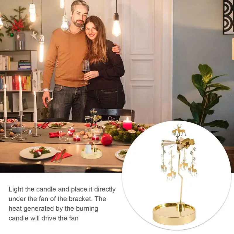 Вращающийся подсвечник карусель для свечей чайных вентилятор домашнего ужина