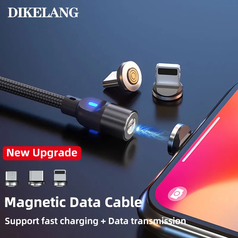 

Magnetic USB Charging Cable Micro USB Type C IProduct with LED,Multi 3-in-1 Cable Charger for Android Phone Magnetic Charger