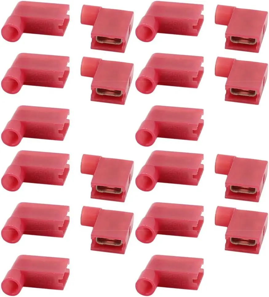 20 шт. обжимные клеммы с флагом, гнездовые нейлоновые полностью изолированные Проводные разъемы, красные
