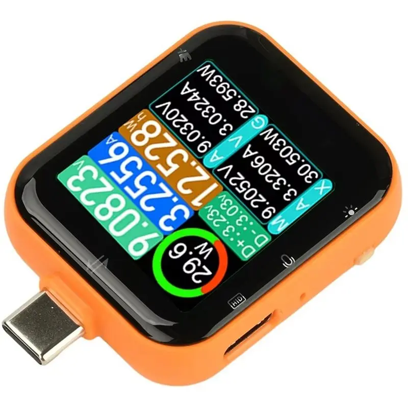 Фото [NEWA08R】 T3 Тестер мощности USB с сенсорным управлением и высокой точностью, DC 4.5-50В 6А, порт Type-C, цифровой вольтметр-амперметр с датчиком гравитации №4