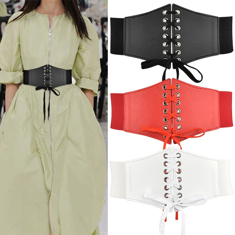 

Corset Wide Pu Leather Slimming Body Waistband For Women Elastic High Waist Strap Stretch Girdle Cinto Sobretudo Femme Fajas