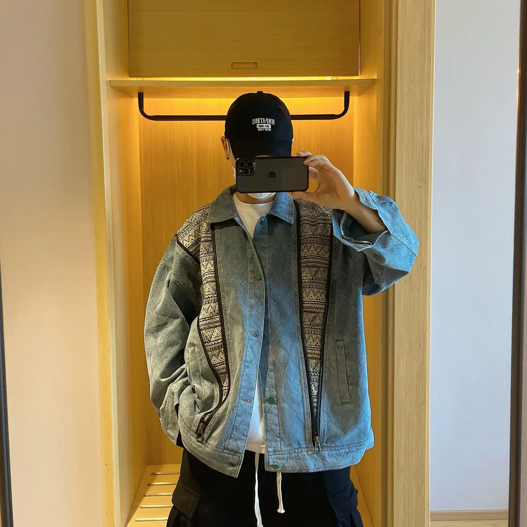 Винтажная джинсовая куртка в американском стиле мужской свободный крой