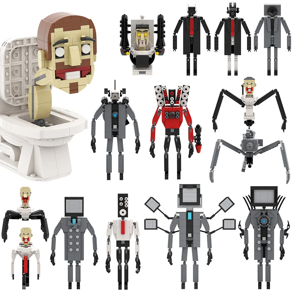 

Конструктор MOC Skibidi унитаз мужчина vs монитор аудио и камера человек ТВ игрушки для детей рождественские подарки на день рождения паук