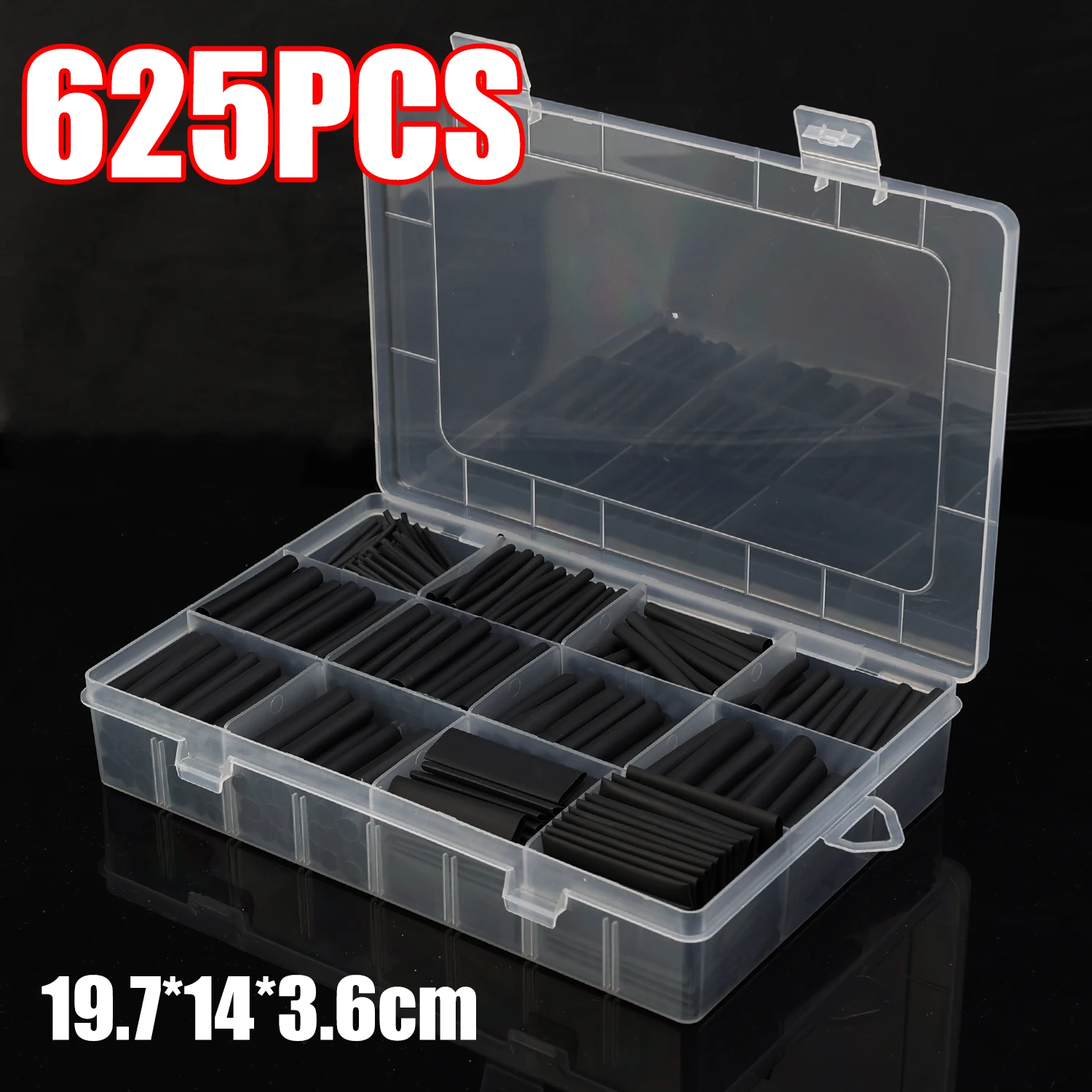 

Теплоусадочные трубки черные 625 шт.