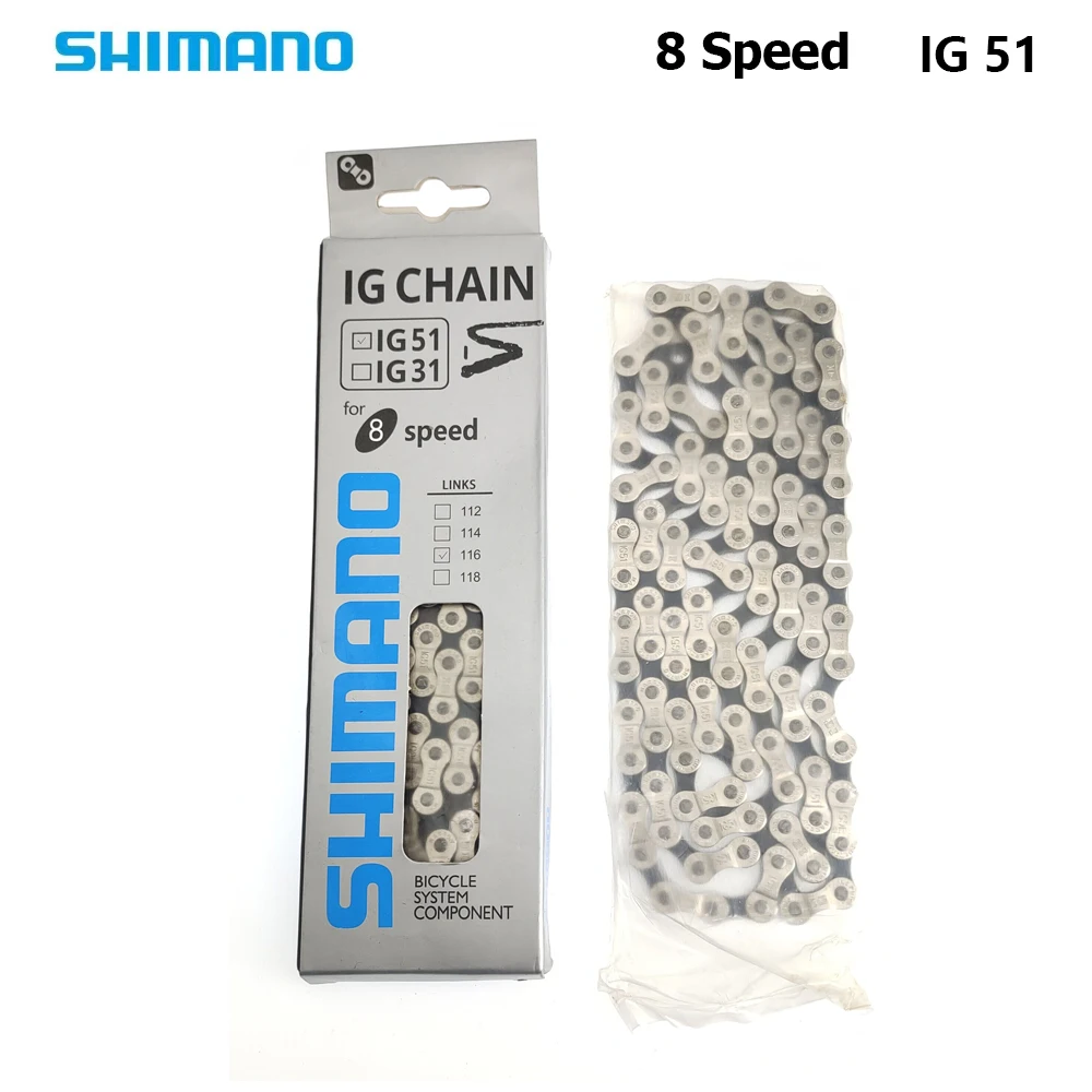 Shimano IG51 Chain 6-7-8 Speed Bike Chain 116 Links MTB Mountain Bike Folding Road Bicycle 18/21/24 Speed Chain Cycling Parts
