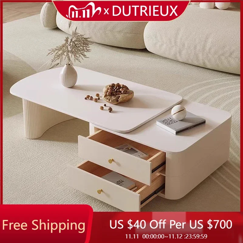 Роскошный деревянный журнальный столик для хранения скандинавское украшение