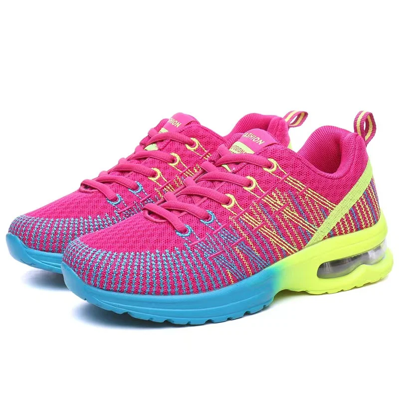 

2023 New Outdoor Sports Shoes Women's Mesh Lacing Air Cushion for Shock Absorption, Leisure Breathable, Comfortable Single Shoe