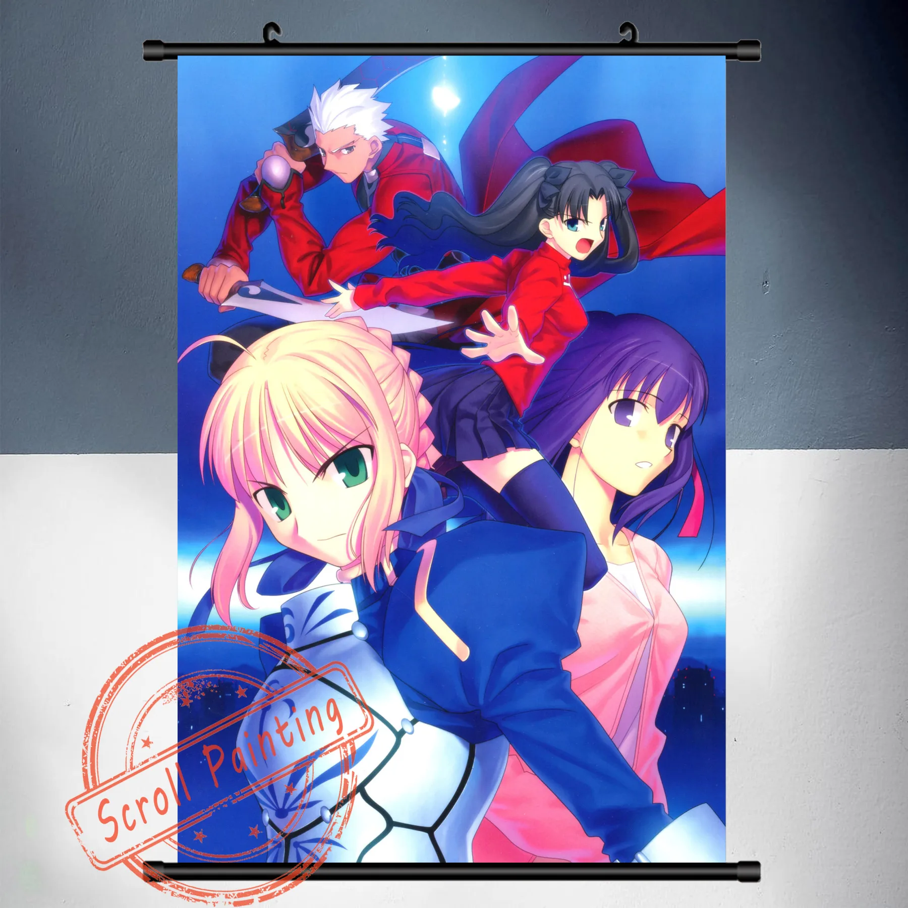 Аниме Манга Fate stay night HD печать Свиток живопись украшение для дома подвесной