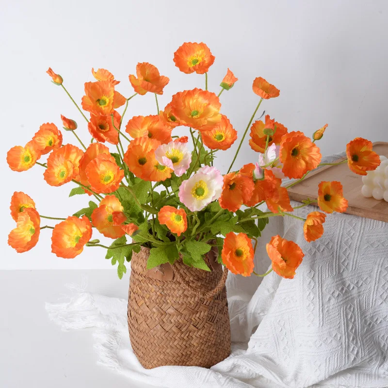 

Artificial Flowers Bouquet Party Home Decor Poppy Fake Flowers House Supplies DIY Handmade Crafts Gift Wedding Decoration Plant