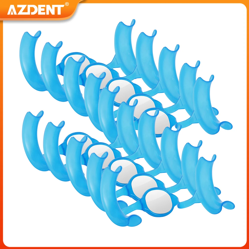 

10PCS AZDENT Mouth Opener Cheek Retractor M Type with Mirror Dentistry Tools Dentist Material Mouth Props Dentistry Mirror