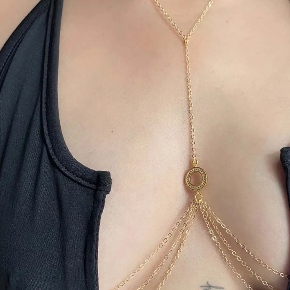 Круглые цепочки Stonefans для сосков не пирсинг ювелирные изделия простая цепочка