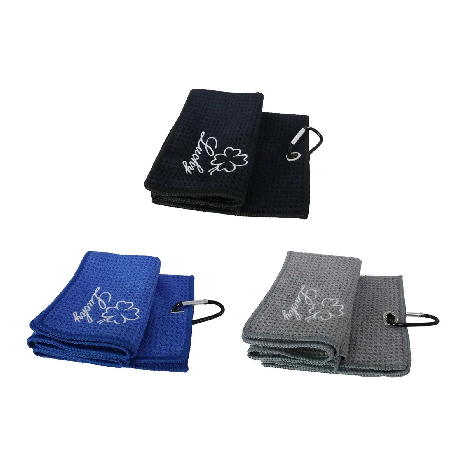 

Golf Cleaning Towel Portable Golf Towel for Golf Bags with Heavy Duty Carabiner for Equipment Gym Balls Practice Outdoor Sports
