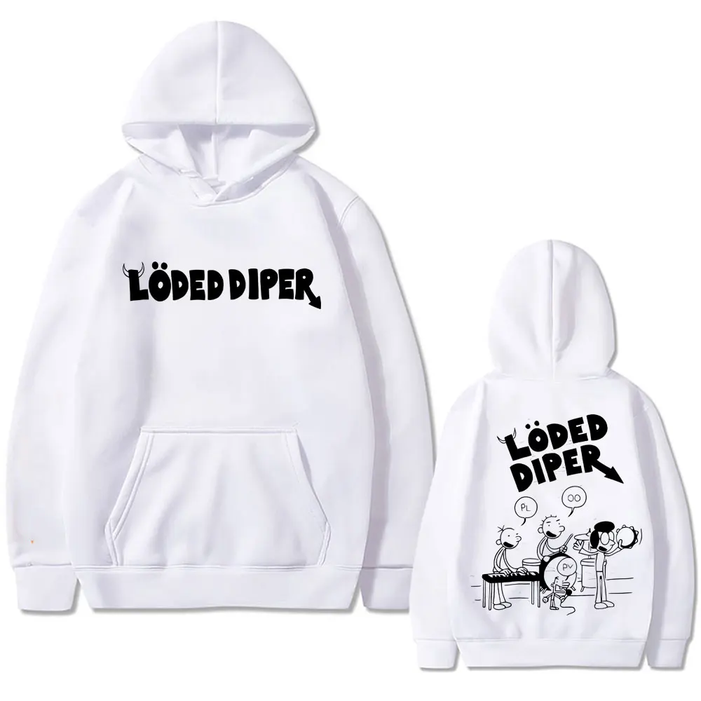Loded Diper Hoodie Men Women's Vintage Rock Oversized Sweatshirt Men's Fleece Cotton Hoodies Hip Hop Fashion Streetwear