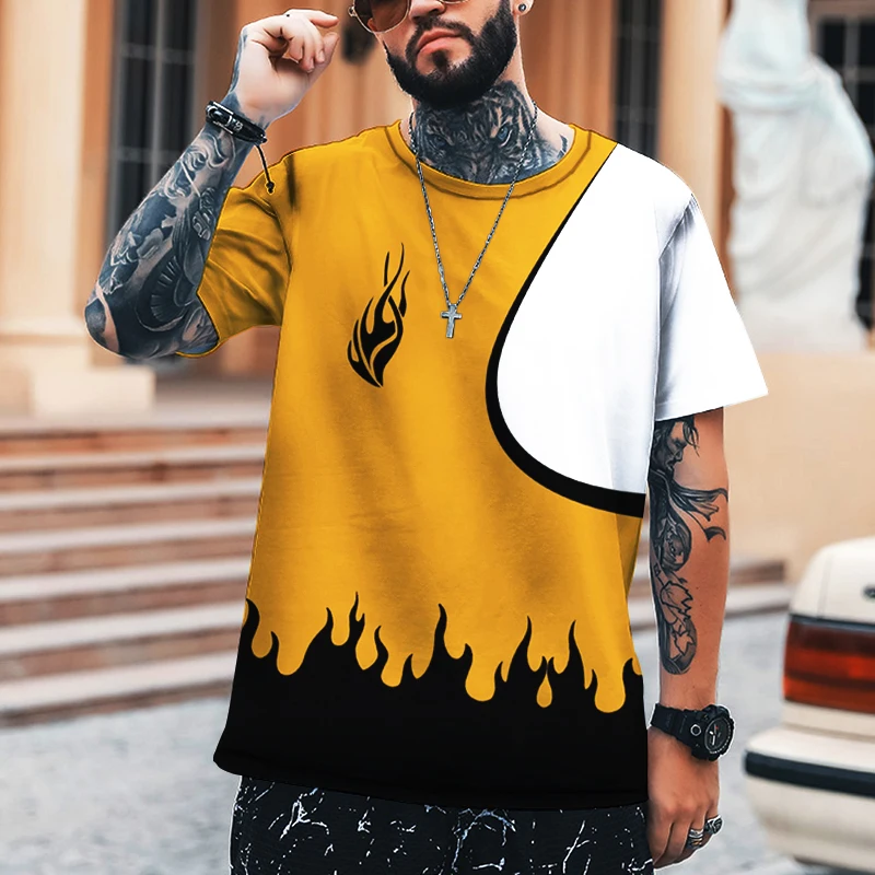 

2022 Men Shirt Exclusive Design Fashion New Wear 3d Printing T-shirt Trendy Round Neck Top Super Size