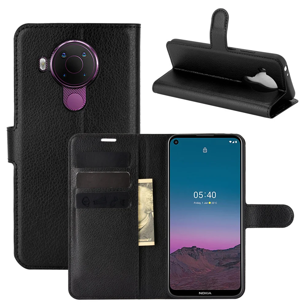 

Деловой Магнитный кожаный чехол-книжка с отделением для карт для Nokia 5,4