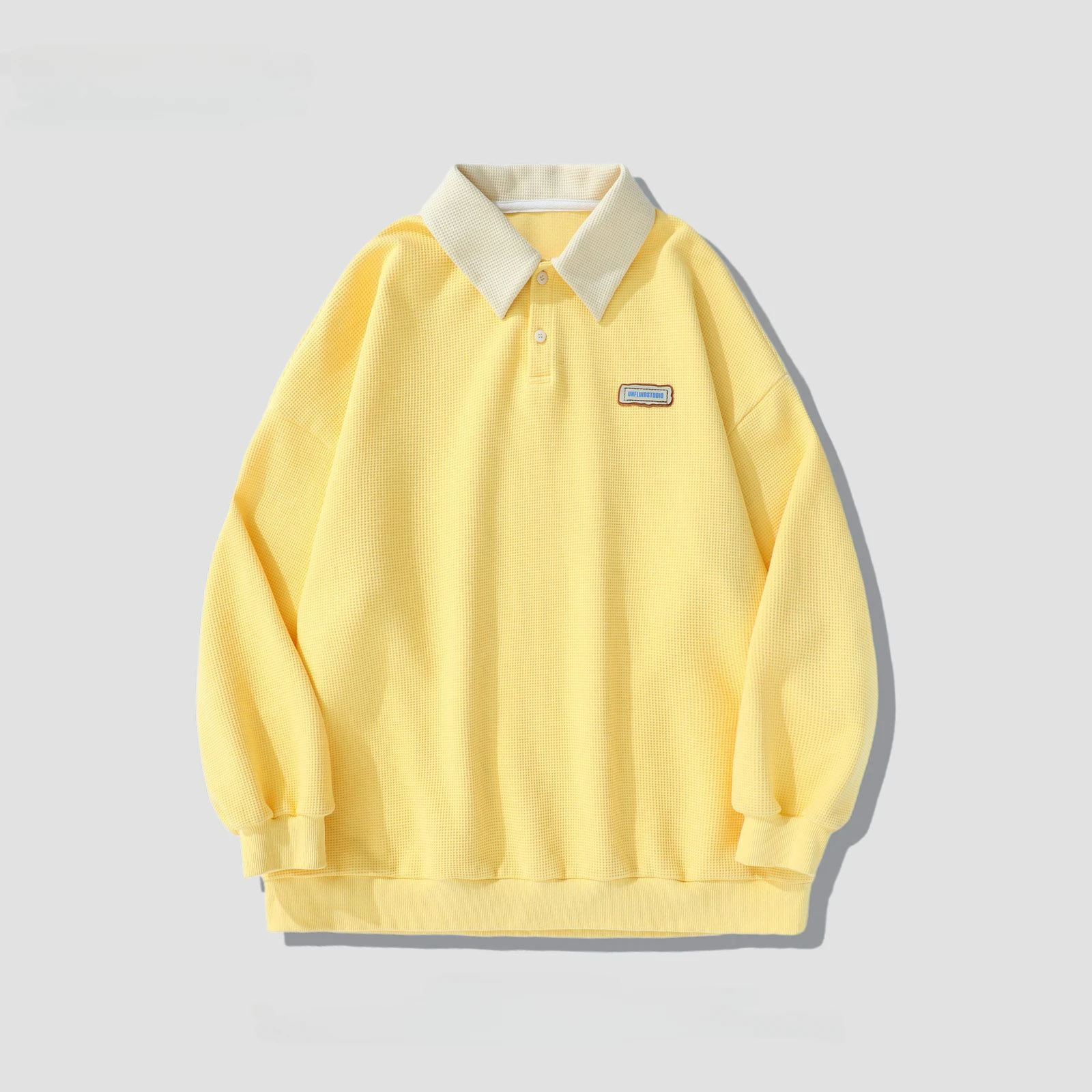 Мужские и женские свитшоты с воротником-поло длинным рукавом модные