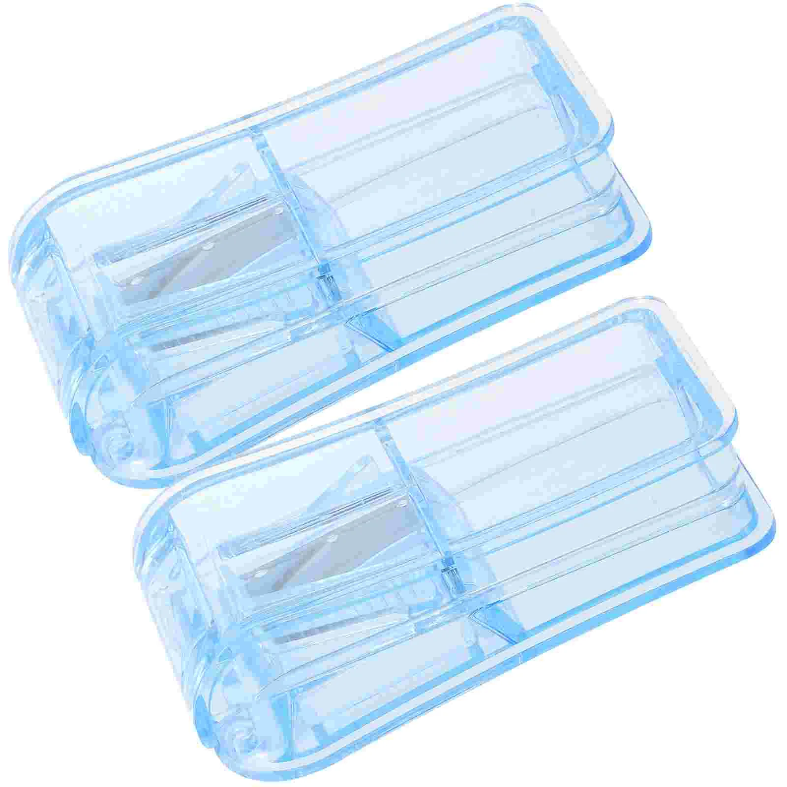 

2 Pcs Mini Multi Tool Medication Organizer Ar Multitool Tablets Cut Tool Mini Tool Ear Plug Case Medicine Box