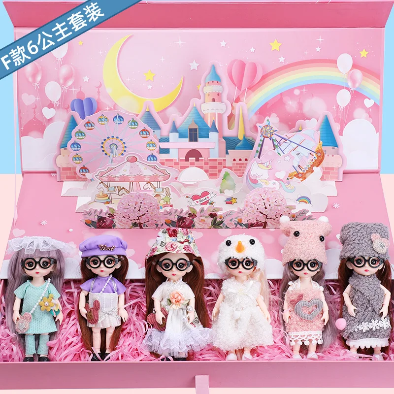 

4-6/шт. Набор из 16 см BJD кукла 3D глаза 13 подвижное соединение Модный милый макияж Подарочная коробка кукла набор девочка Мальчик Игрушка Подар...