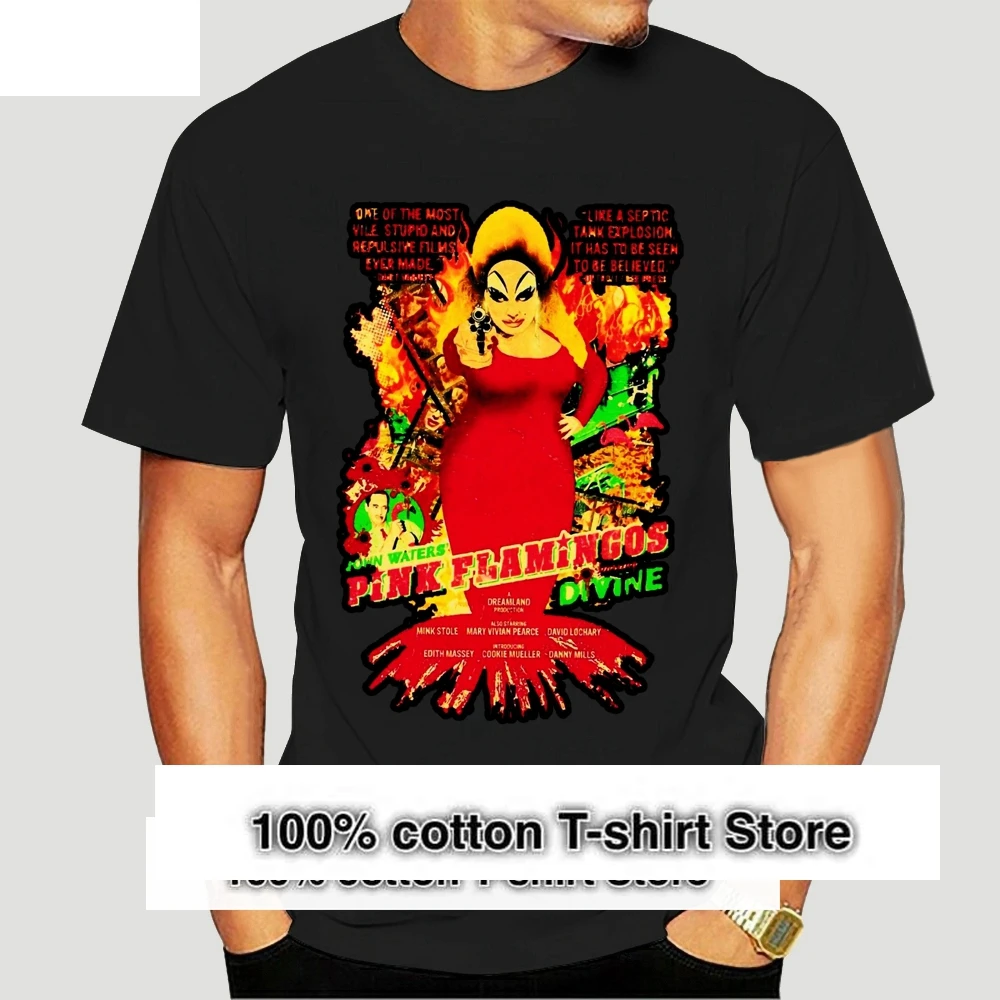 Мужская черная футболка с принтом в виде фламинго Джона Уотерса Божьей королевы
