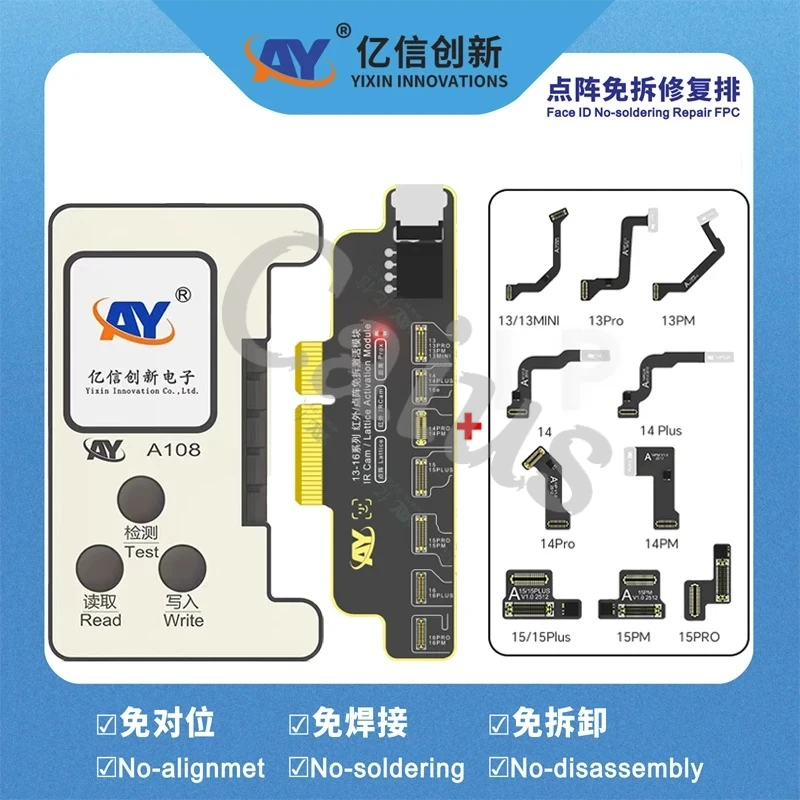 

AY A108 Face ID Dot Matrix Tag On Flex 13-15PM для iPhone 13/13MINI 14 15 Pro Max Mini Несъемная ремонтная плата для чтения и записи данных