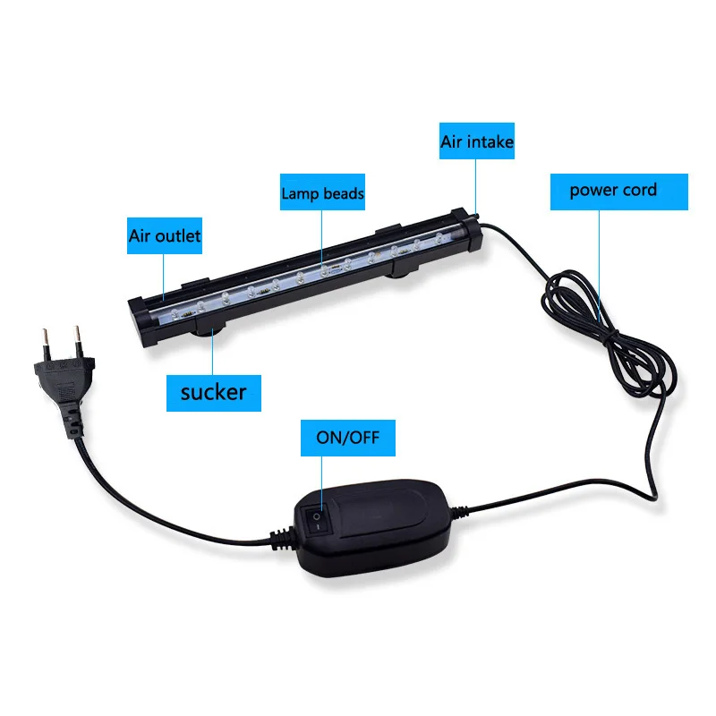 Светодиодный Воздушный Пузырьковый Светильник Для Аквариума Меняющий Цвет