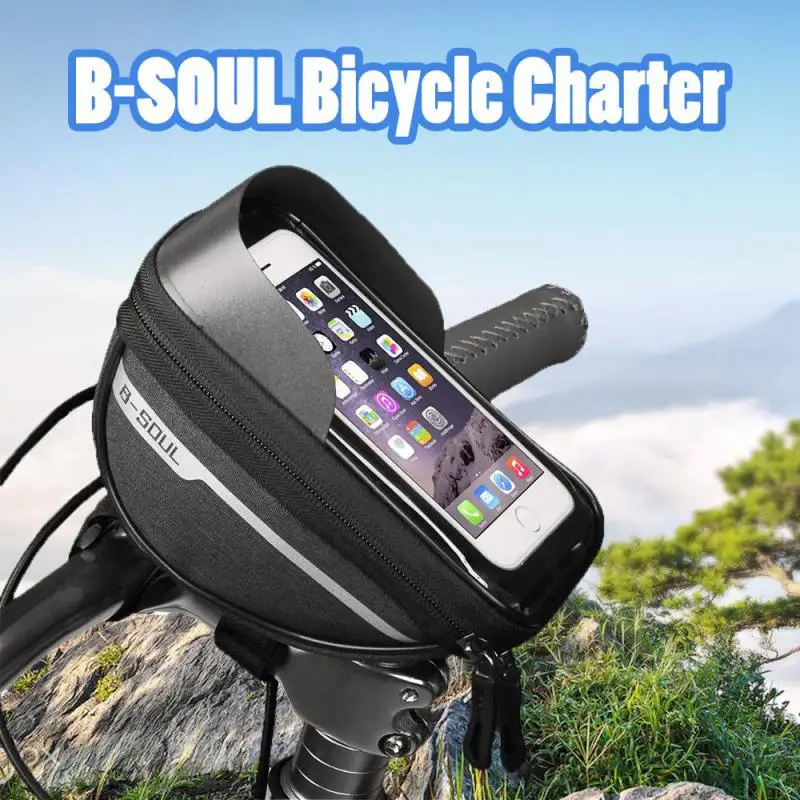 

Bicycle Bags Front Tube Handlebar Mobile Phone Holder MTB Road Bike Pannier Waterproof Touch Screen Phone Hold Bike Accessories