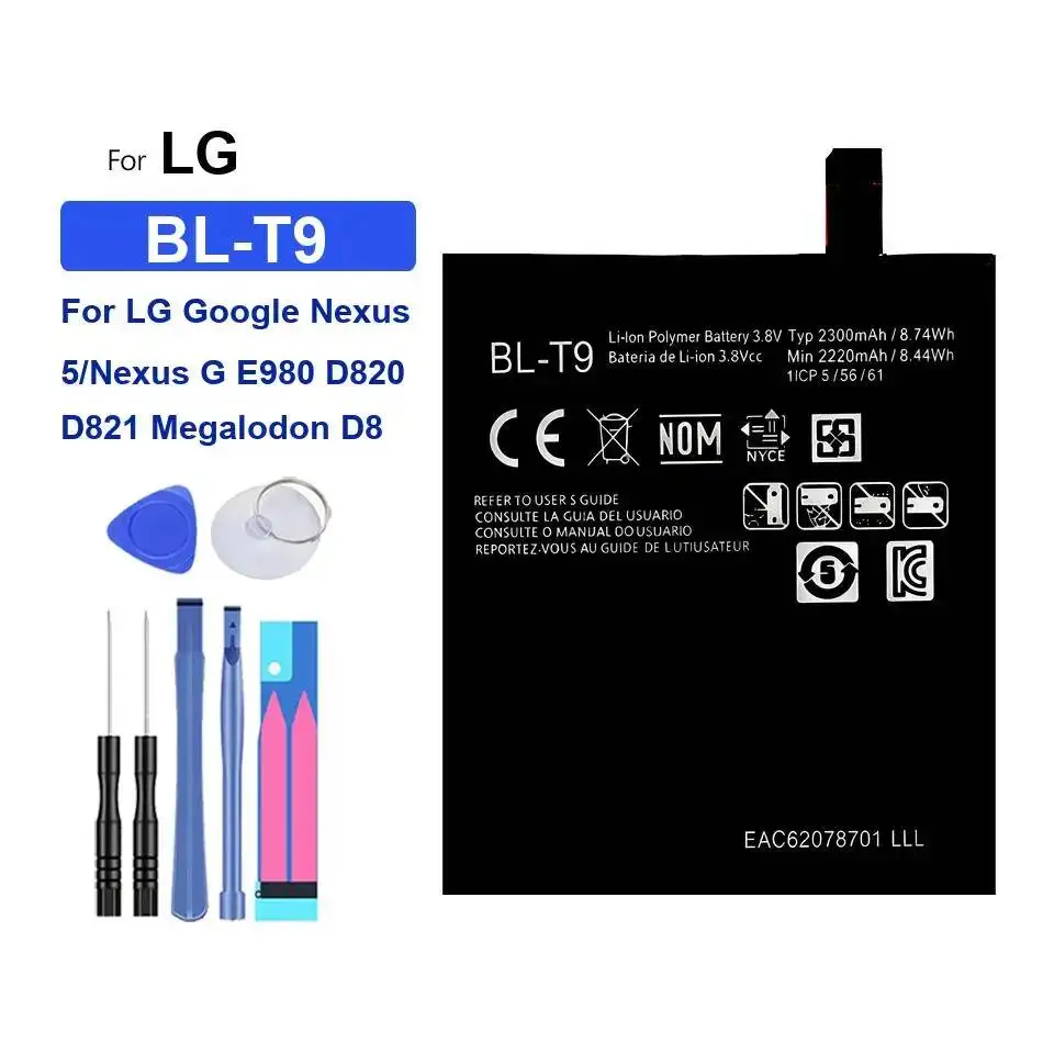 Фото Аккумулятор для мобильного телефона BL-T5 BL-T9 2100-2300 мАч для LG Google 5 Optimus Nexus 4 5, G D820 D821 E980 Eclipse LTE 4G №2