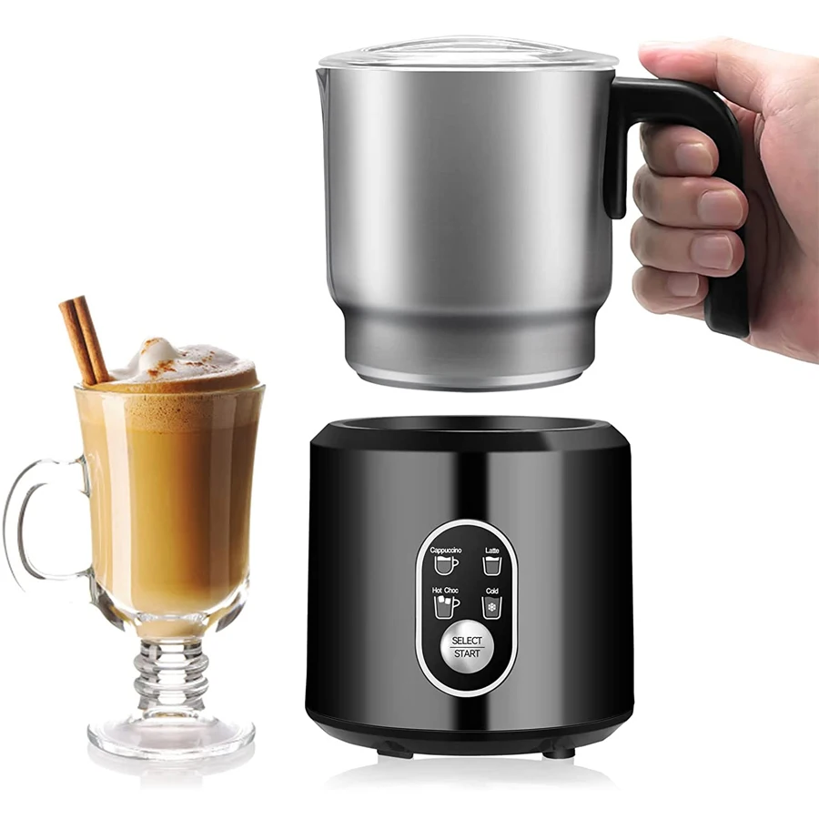 

Вспениватель молока из нержавеющей стали, Электрический отпариватель молока 11,8 унции/350 мл, автоматическая Пароварка горячей/холодной пены...