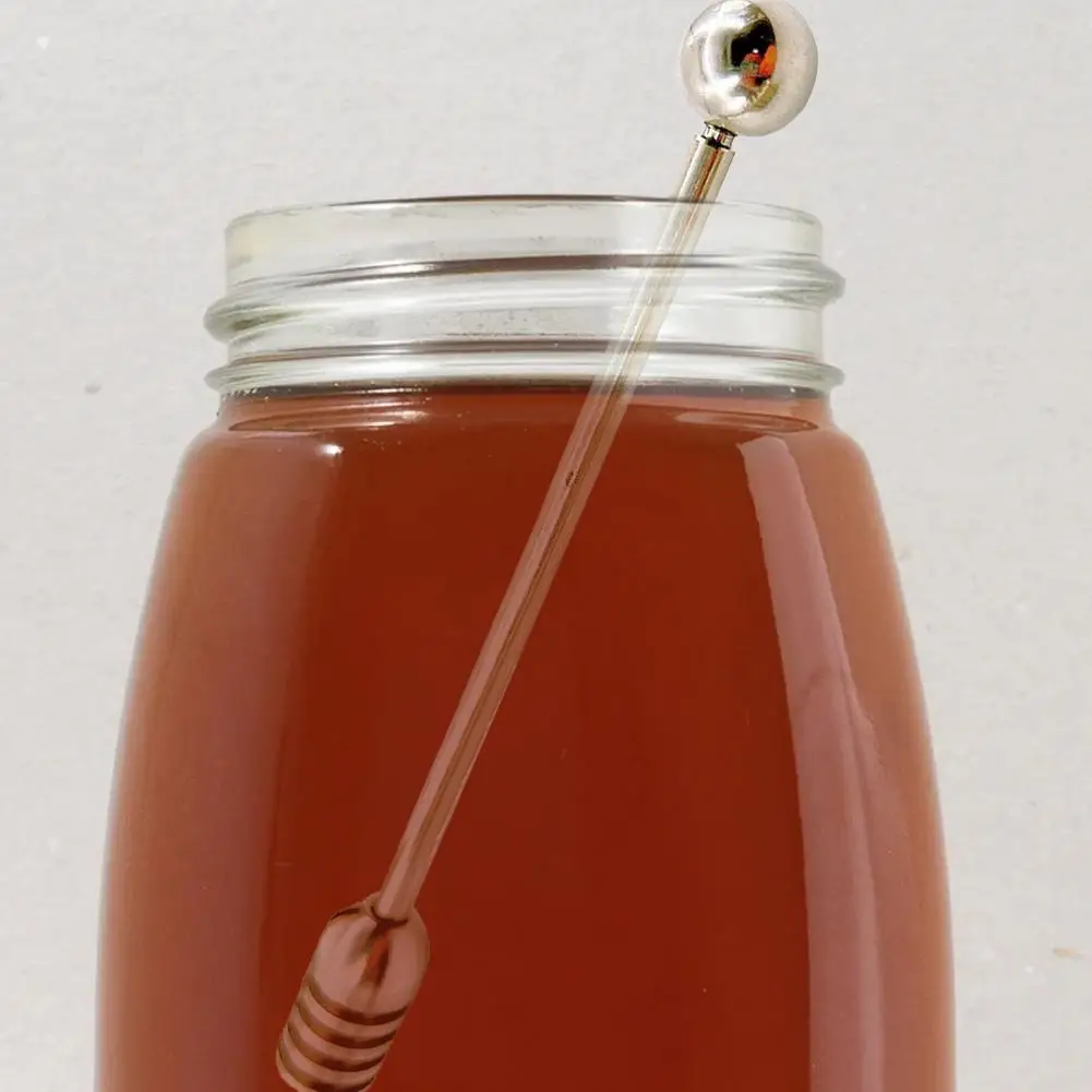 

Stainless Steel Convenient Syrup Dipper Stirrer Spoon Compact Honey Stick Labor-saving for Honey Container