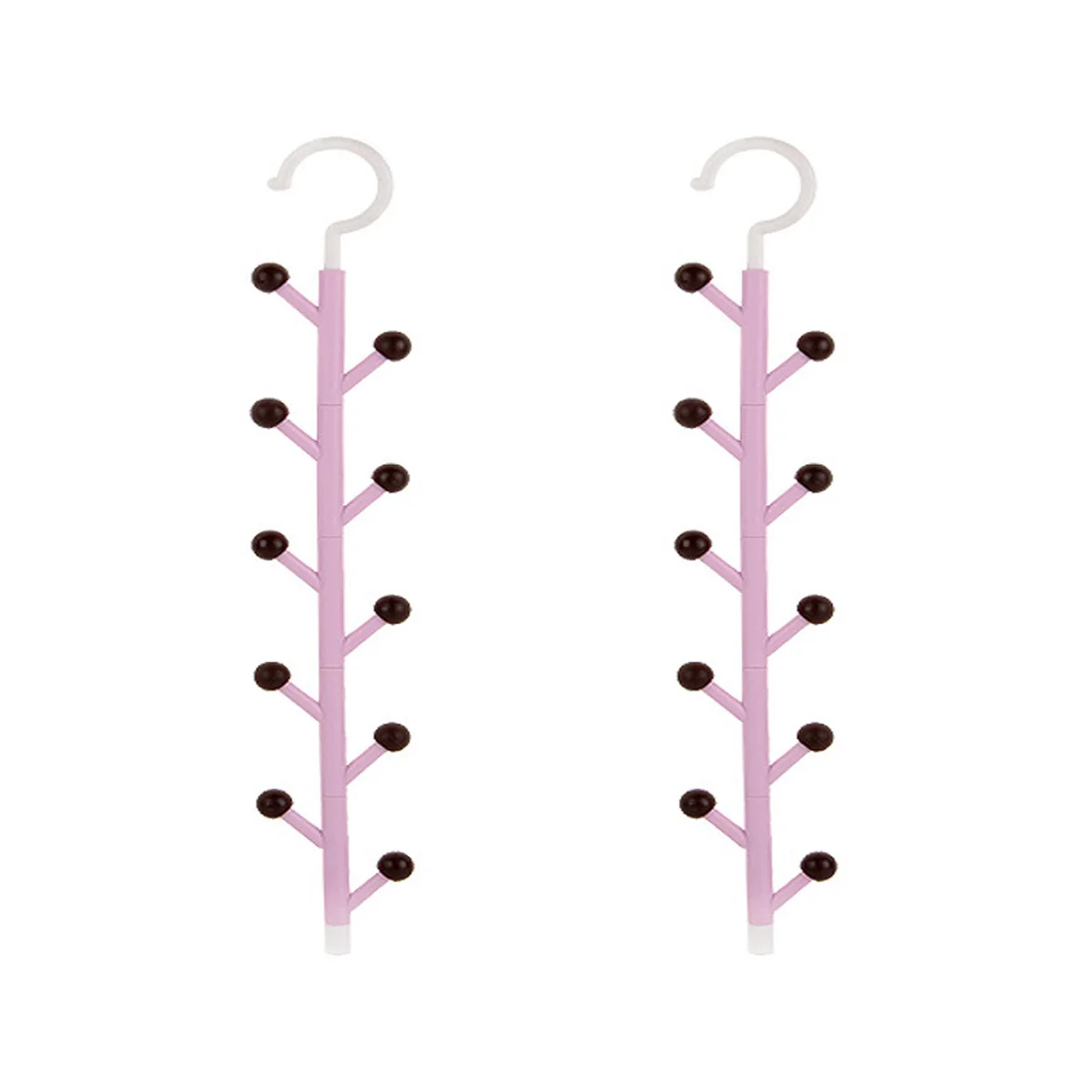 

2pcs Rotating Hook Belts Scarf Hats Necktie Organizer for Closet Wardrobe (Purple)