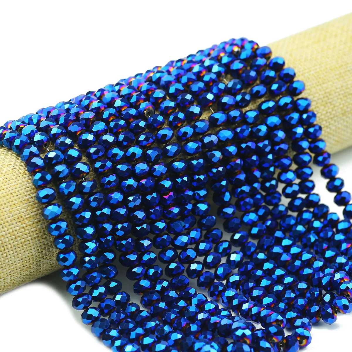 3/4/6/8 мм плоские круглые граненые австрийские хрустальные гальванические синие