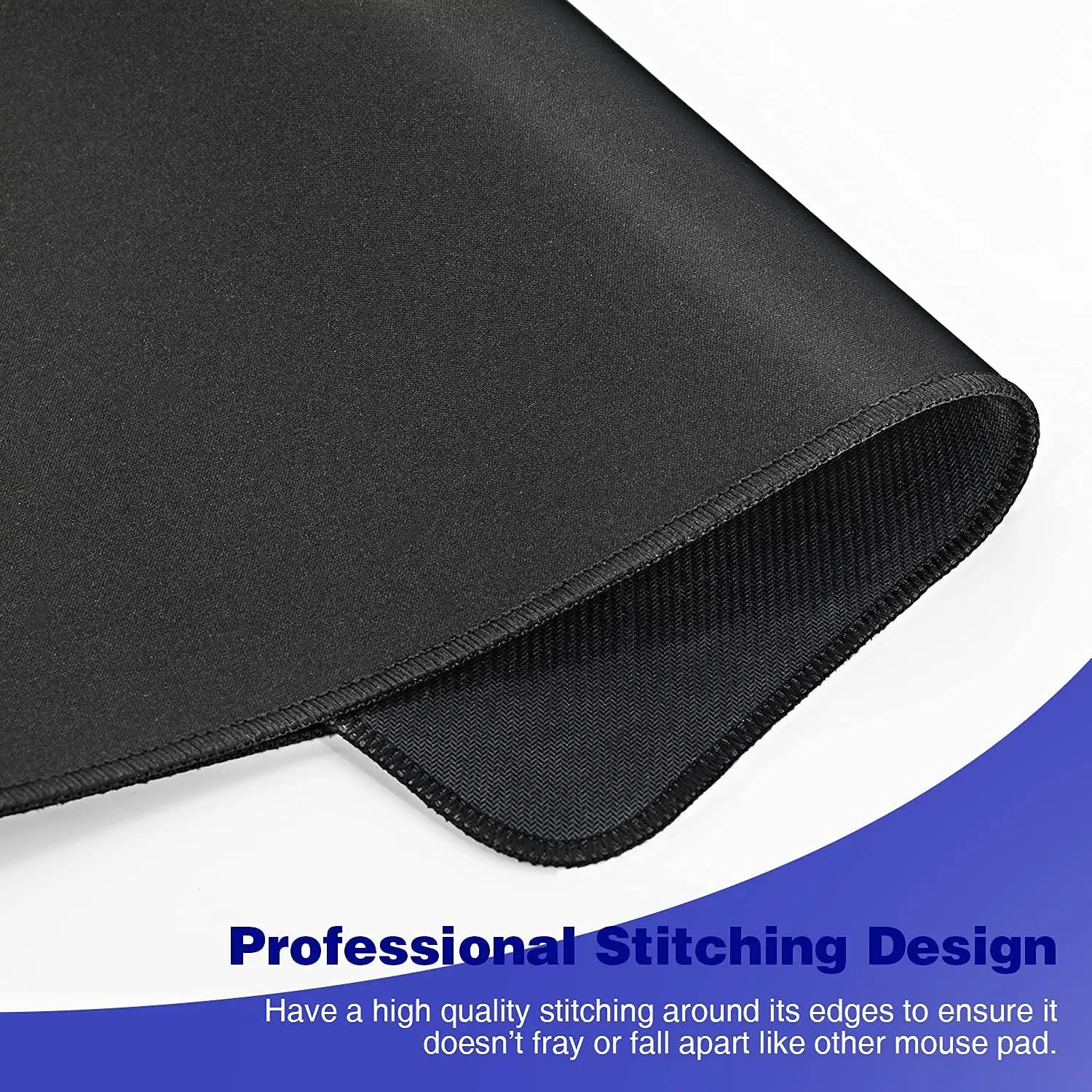 Black Gaming Mouse Pad Large Extended Computer Mat Stitched Edges Non-Slip Waterproof for Office Home desk mat |