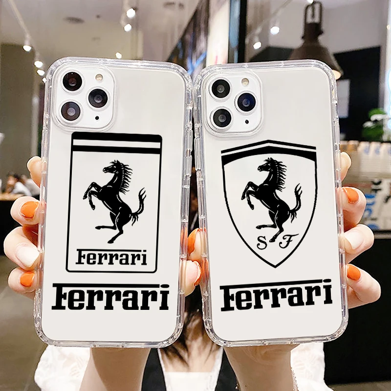 

Luxury Car Enzo Ferrari Logo Phone Case For Apple iPhone 14 13 12 11 SE XS XR X 7 8 6 mini Plus Pro MAX Transparent Cover