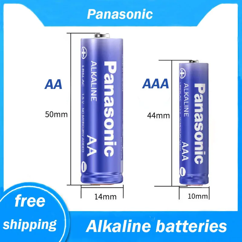 

Щелочные батареи Panasonic LR6LAC 1,5 в AA AAA, 4 шт., без ртути, сухая батарея для электрических игрушек, фонарика, часов, мыши