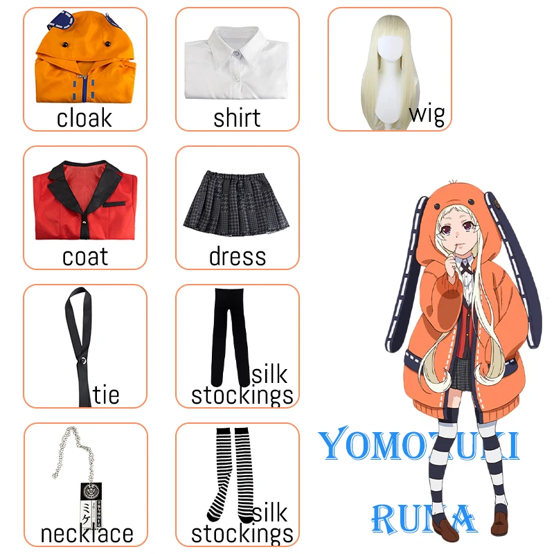 

Adult Kids Carnival Kakegurui Jabami Yumeko The Cosplay Uniform Wig Anime Halloween Costumes Chile Animals
