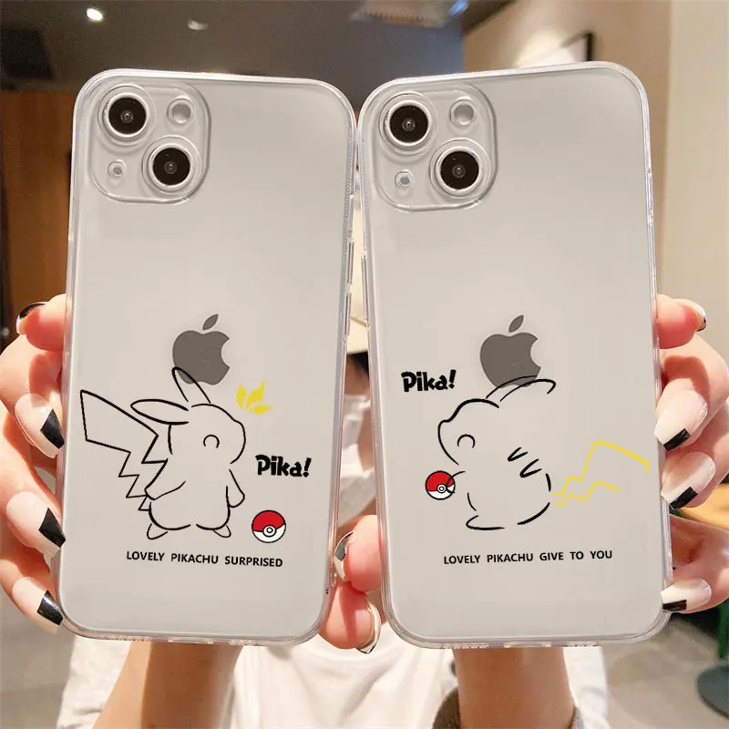 

Japan Anime Pokemon Clear Case For Apple iPhone 14 11 13 12 Pro 7 8 Plus XR X XS Max 6 6S 14Pro Silicone Phone Cover