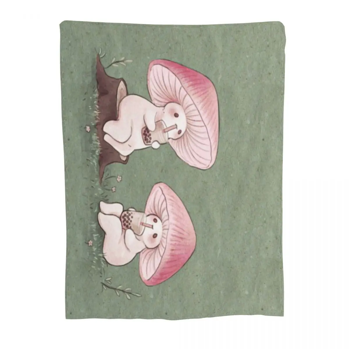 Грибы Mycena с чаем Боба. Ультрамягкое одеяло из микрофлиса. (art.: 3920cd5a03bf2) - 3920cd5a03bf2