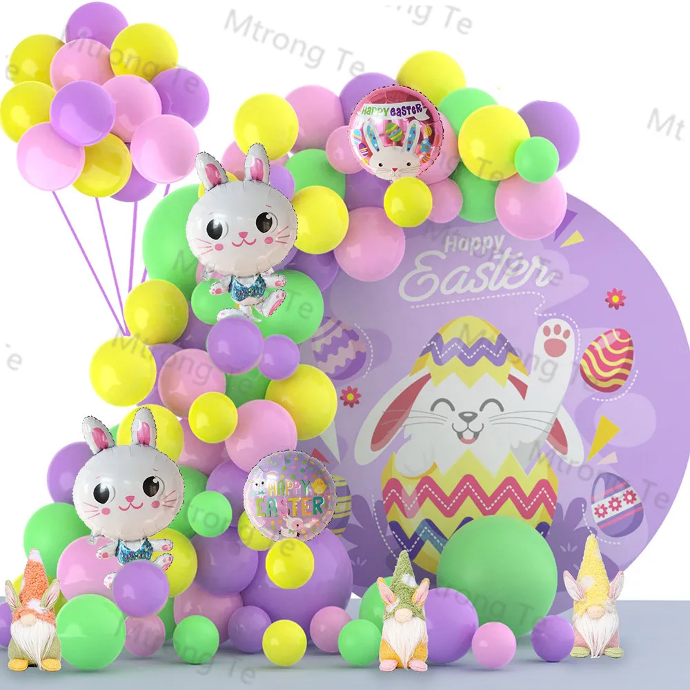 

108pcs Easter Decoration Rabbit Foil Balloons Bunny Forest Animals Helium Ballon Kids Baby Shower Wedding Birthday Party Decor