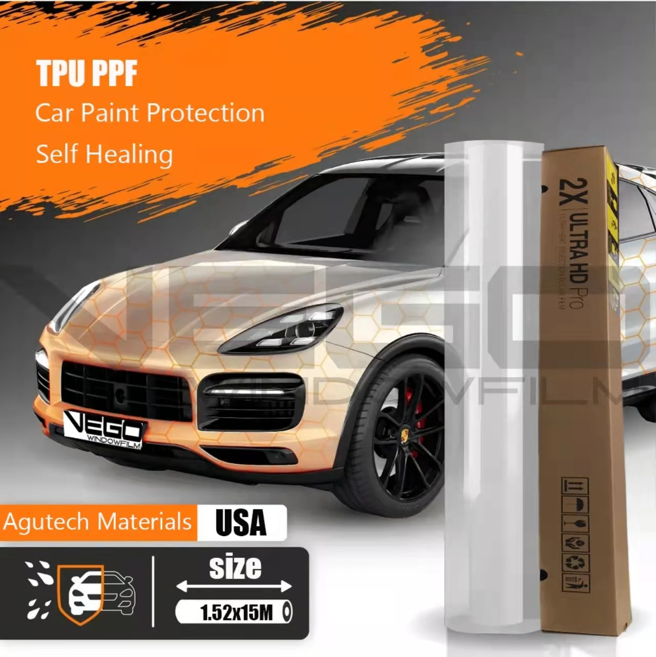 Производитель ppf 6.5mil VEGO Автомобильная прозрачная пленка tpu для защиты краски