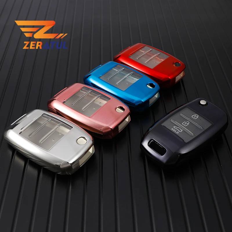 

Автомобильный чехол-книжка из ТПУ для автомобильного складного ключа, защитный чехол для ключей для Kia Rio Sportage QL Ceed Cerato Sorento K2 K3 K4 K5